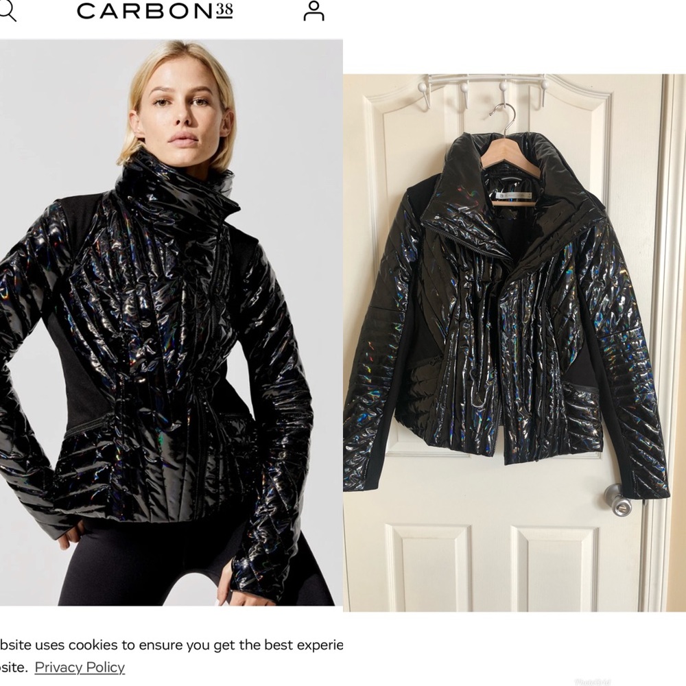 BLANC NOIR Holographic Motion Panel Puffer -Size M